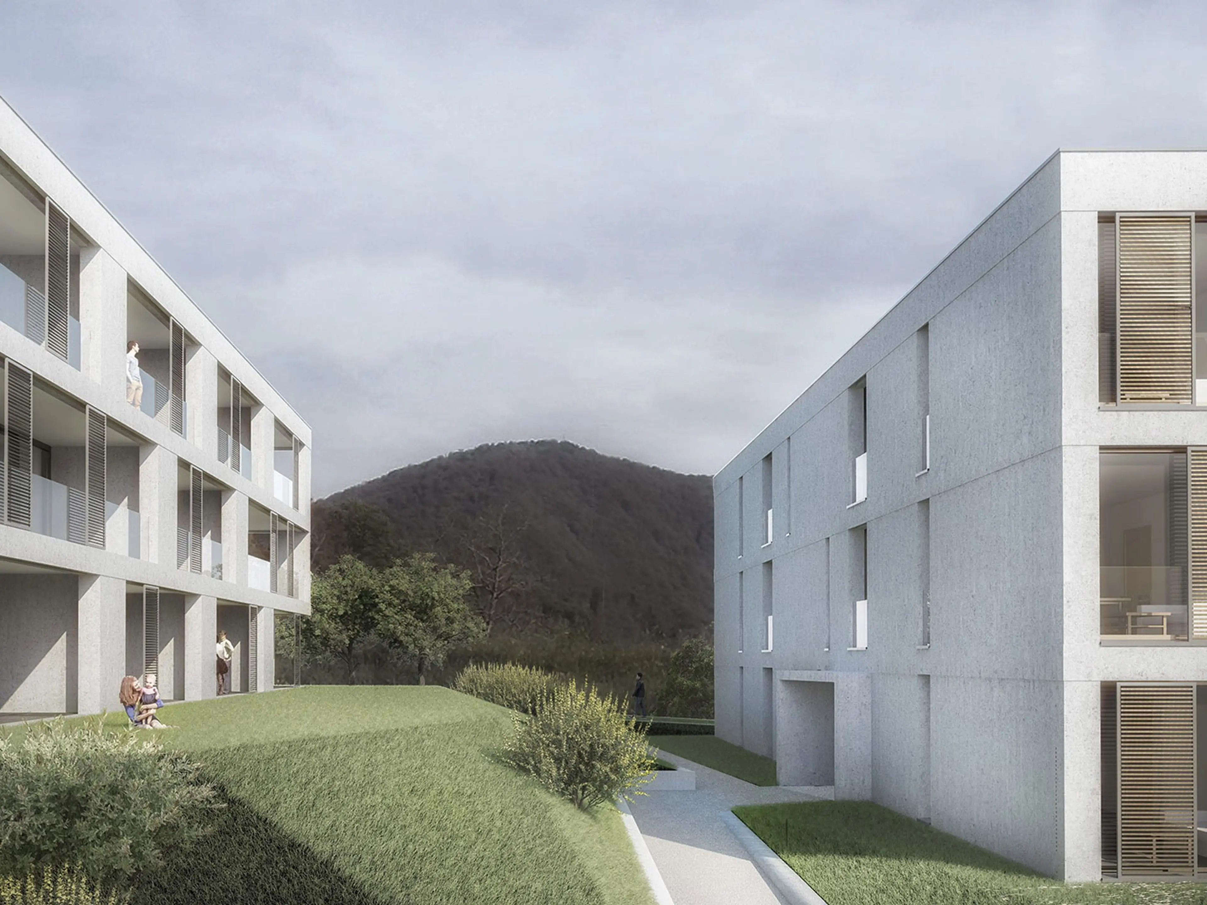 301-01-due edifici residenziali con autorimessa interrata, monteggio